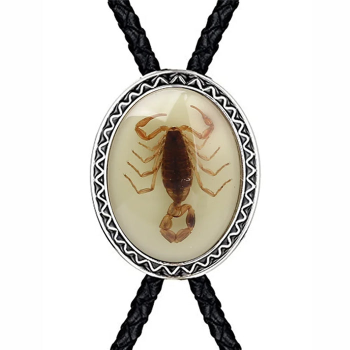 The Nomad Scorpion Bolo Tie | Hand-Plated Western Leather Cord