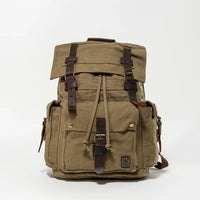 Big Vintage Leather & Canvas Rucksack
