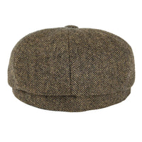 Wool Herringbone Newsboy Cap