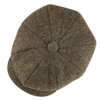 Wool Herringbone Newsboy Cap