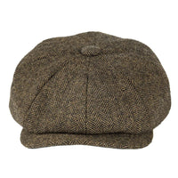 Wool Herringbone Newsboy Cap