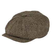Wool Herringbone Newsboy Cap