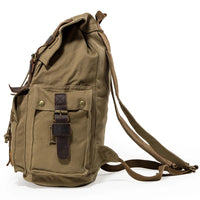 Big Vintage Leather & Canvas Rucksack