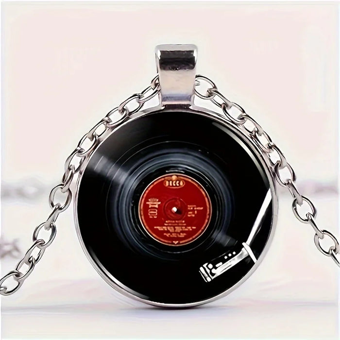 Vinyl Groove" - Retro Record Pendant Necklace