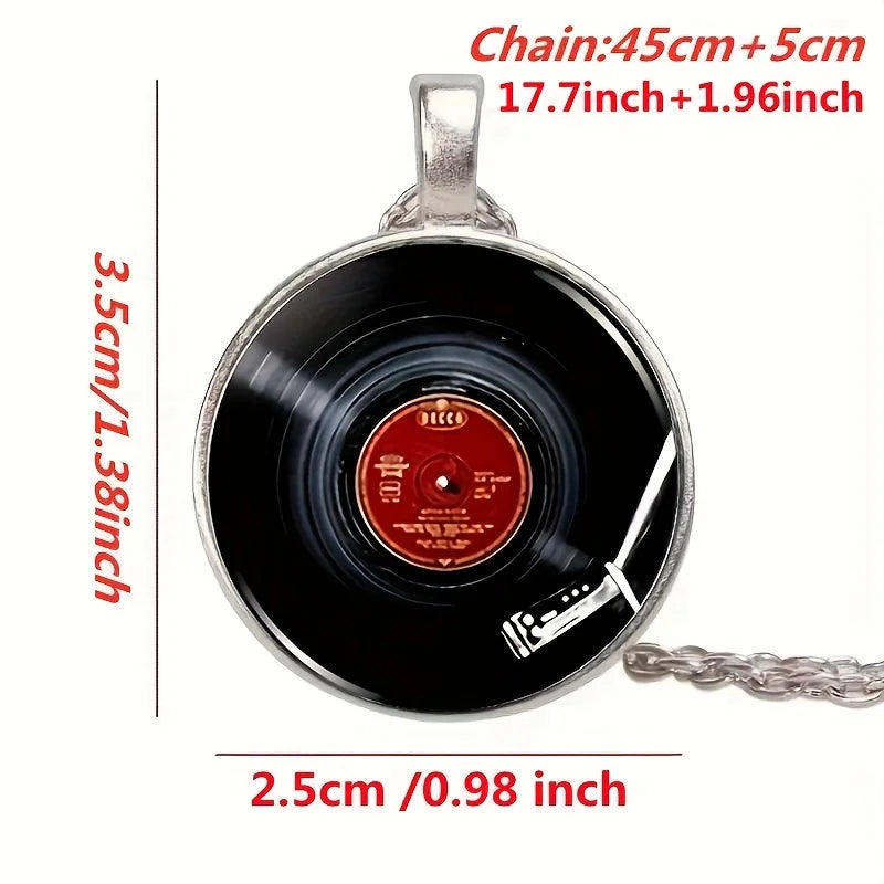 Vinyl Groove" - Retro Record Pendant Necklace
