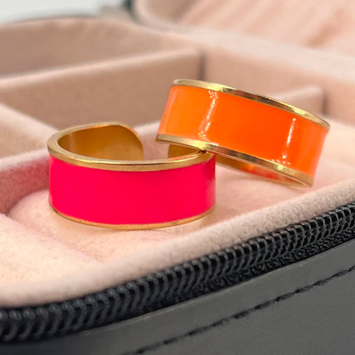 Boho Colorful Enamel Rings