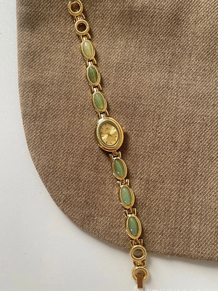 The "Emerald Heirloom" - Elegant Jade & Gold Dress Watch