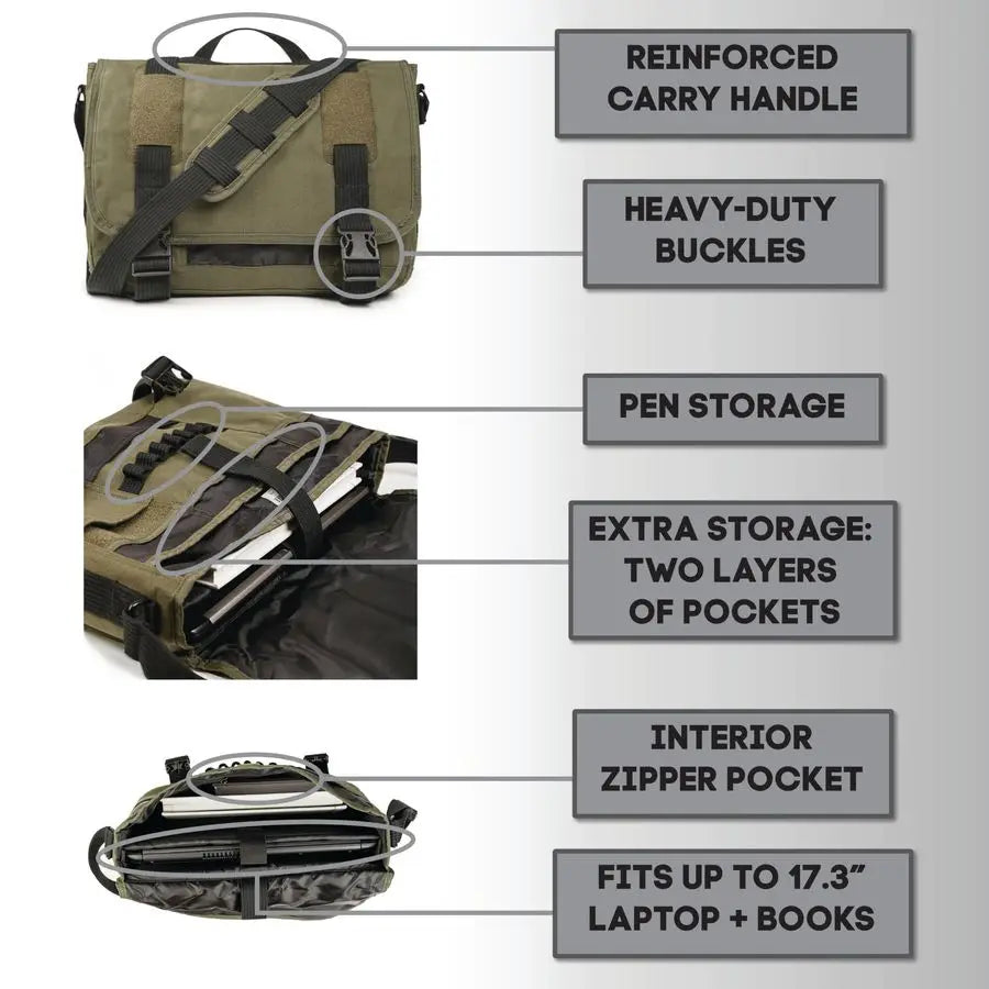 The "Heavyweight Nomad" - 17" Padded Canvas Messenger