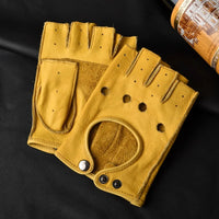The Roadster - Half-Finger Driver | Sheepskin & Cowhide Edition Driving Gloves