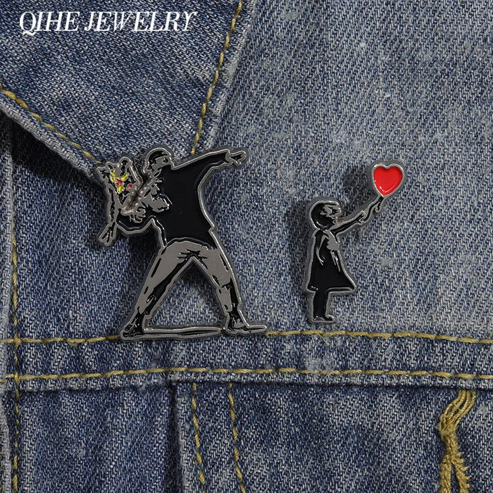 Banksy Art Tribute Enamel Pins