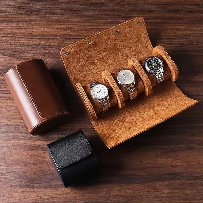 Watch Roll Travel Case & Solid Watch Organizer