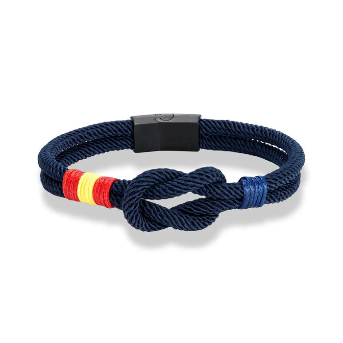 Nautical Rope Bracelet Brushed Black Stainless Steel