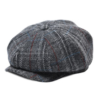 Wool Herringbone Newsboy Cap