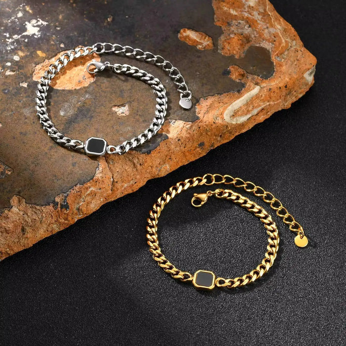 The Signature Six-Sided Geometric Link Bracelet by Vnox