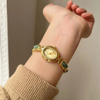 The "Emerald Heirloom" - Elegant Jade & Gold Dress Watch