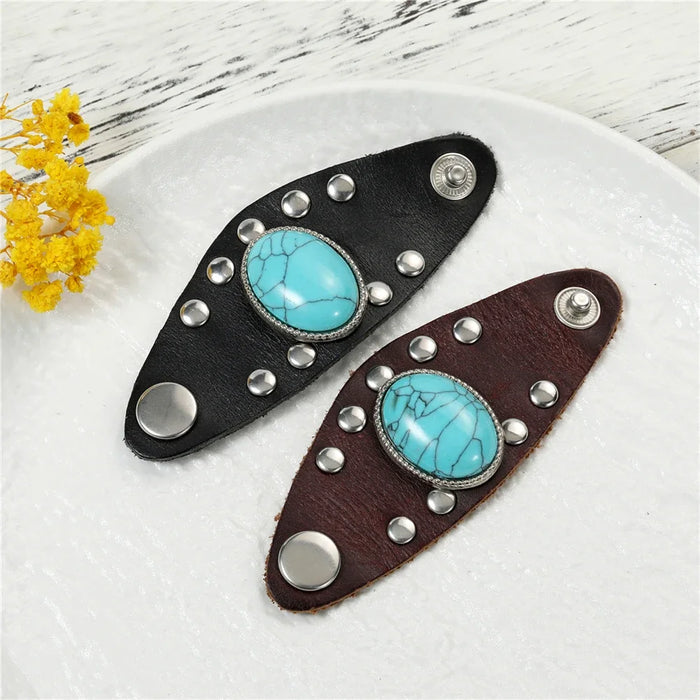 Urban Nomad - Hand-Finished Leather Wrap Ring for bandana