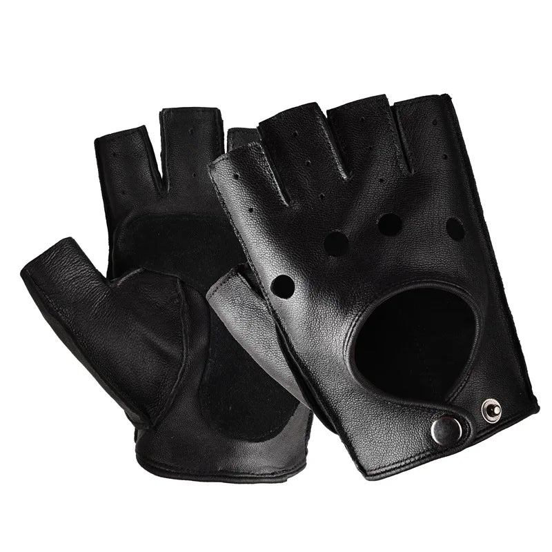 The Roadster - Half-Finger Driver | Sheepskin & Cowhide Edition Driving Gloves
