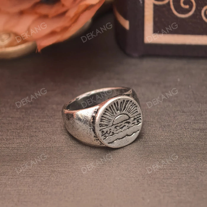 Handcrafted Sunrise Emblem Ring