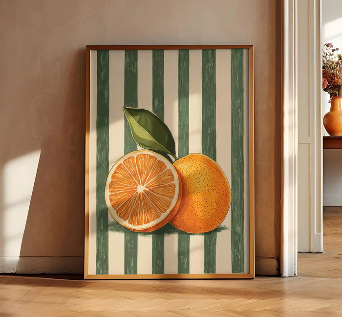 Retro Orange Fruit Poster - Wall Decor