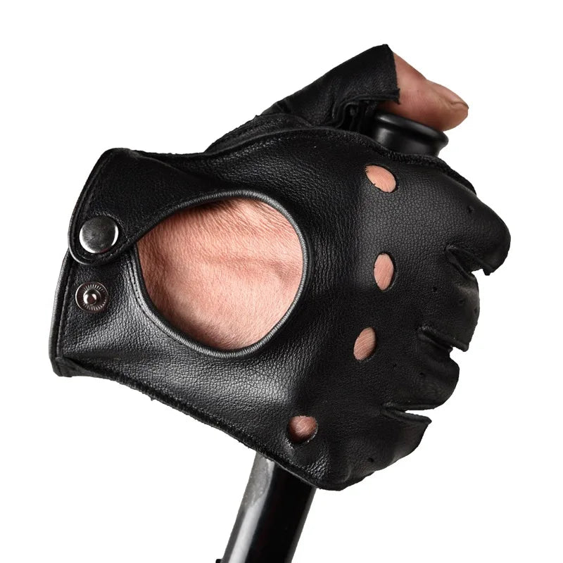 The Roadster - Half-Finger Driver | Sheepskin & Cowhide Edition Driving Gloves
