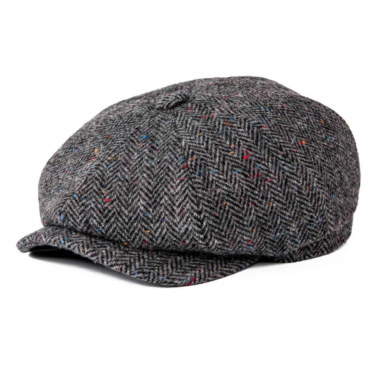 Wool Herringbone Newsboy Cap