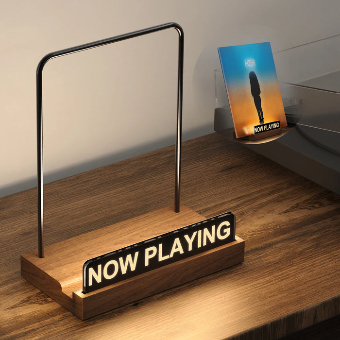 Now Playing  - Vinyl Record Stand with Light