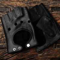 The Roadster - Half-Finger Driver | Sheepskin & Cowhide Edition Driving Gloves
