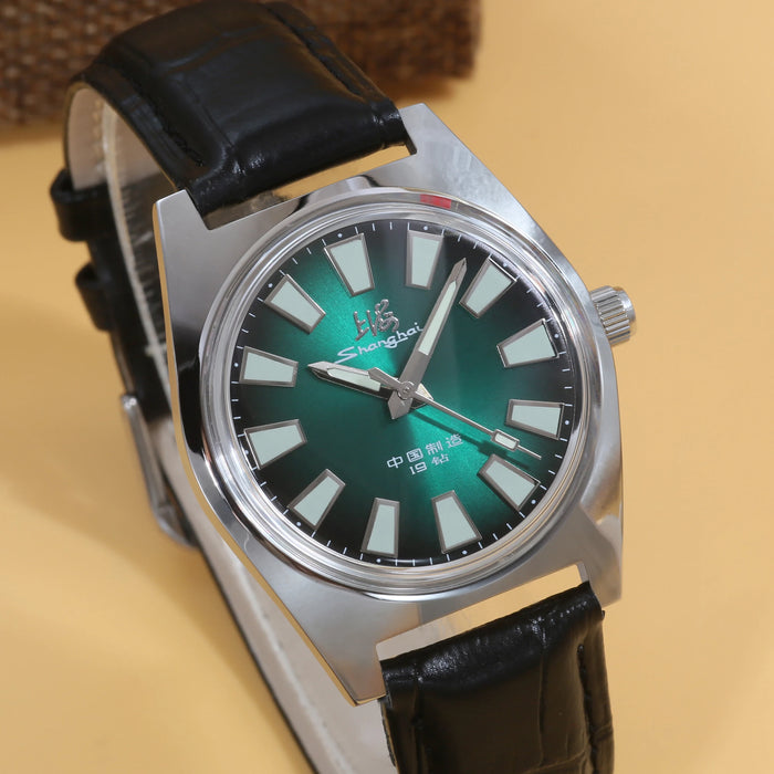 Shanghai 36mm Classic Hand-Wind Wrist Watch