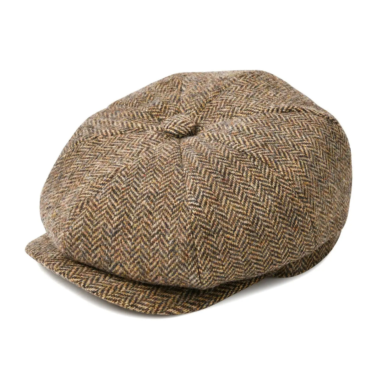 Wool Herringbone Newsboy Cap