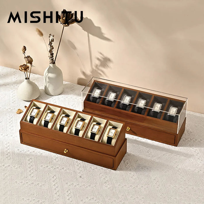 Double-Layer Wooden Watch Case