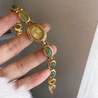 The "Emerald Heirloom" - Elegant Jade & Gold Dress Watch