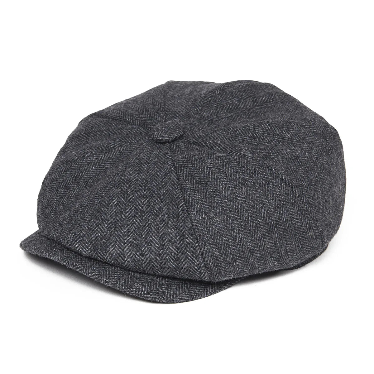 Wool Herringbone Newsboy Cap