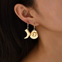 Gilded Frontier: Hand-Polished Cowboy Charm Hoops