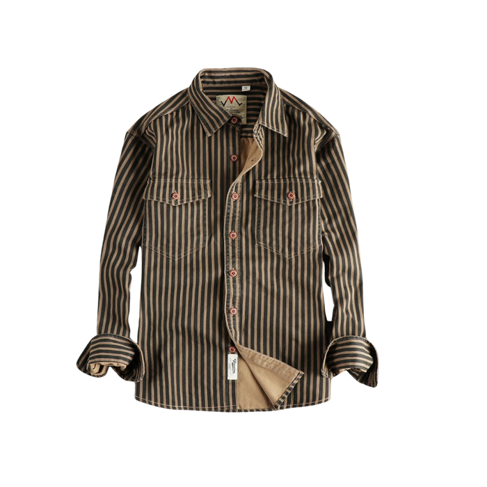 American Retro Striped Utility Shirt