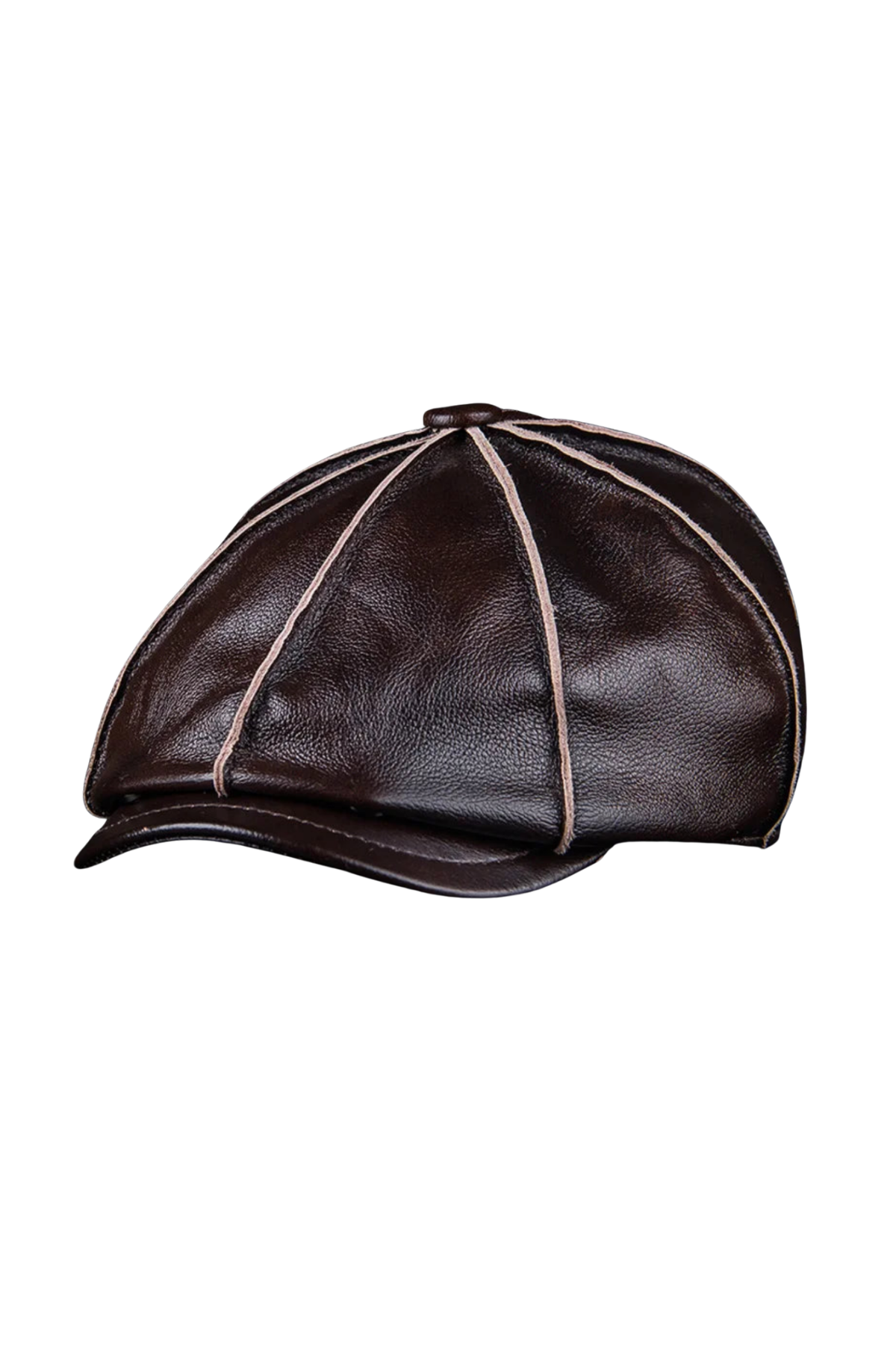 Genuine Leather Retro Newsboy Cap
