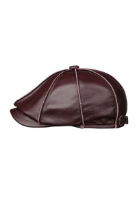 Genuine Leather Retro Newsboy Cap