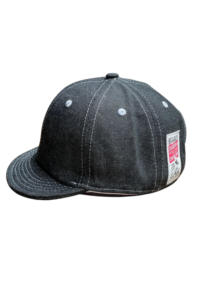 Denim short brim baseball cap